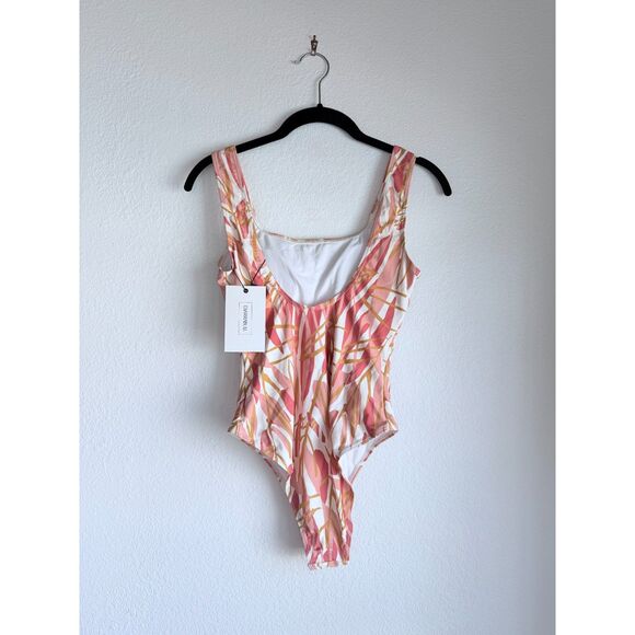 NWT Diarrablu Leila One Piece Square Neck Swimsuit in Blossom Rose Pink & Gold S - Picture 8 of 14